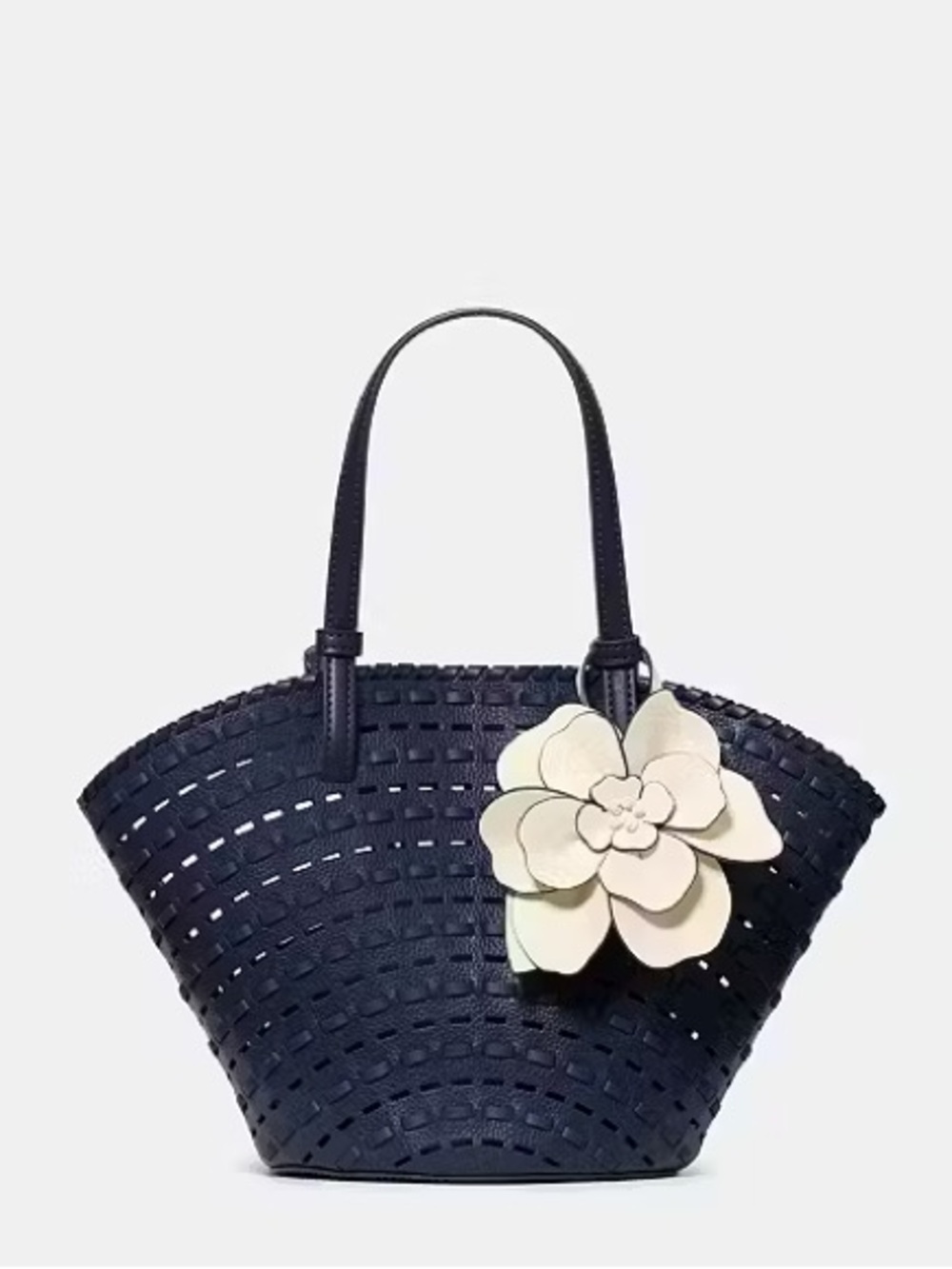 ♠️Kate Spade Dahlia Small Tote Bag w Floral Charm, Parisian Navy Blue Multi NWT